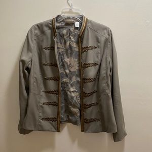 Military style beaded open jacket